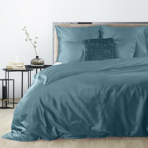 Jednofarebné petrolejové obliečky na posteľ zo saténovej bavlny - Nova 3, prikrývka 140 x 200 cm + vankúš 70 x 90 cm, ZA-400062